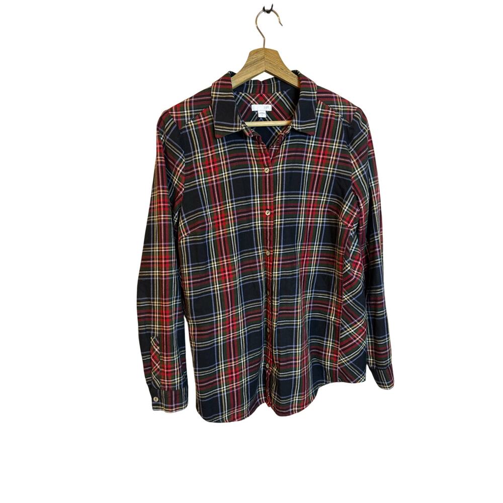 J. Jill Women’s 100% Cotton Plaid Button Up Flannel Sz S